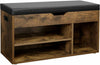 Vintage Shoe Bench with Cushion Storage Bench with Padded Seat Shelves LHS30BX