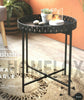 NEW Black Metal Side Coffee Tray Table With Removable Top Living Room Load 10KG