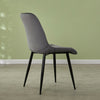 Set of 2 Blue Grey Velvet Dining Chairs Dinning Kitchen Room Metal Leg Padded