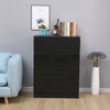 Modern Black Bedside Table Cabinet w/4 Drawers Nightstand Storage Furniture