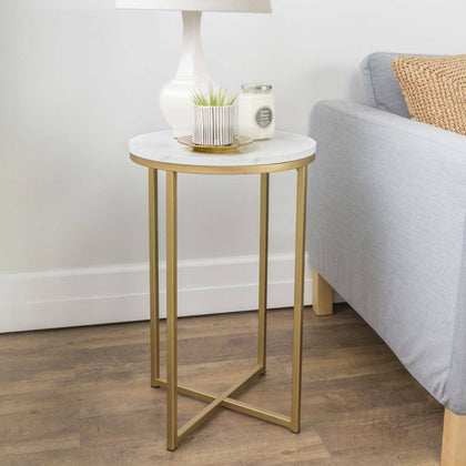 Bedside Sofa Side Table Modern Round Coffee Lap End Lap Desk Living Room