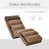 Lounge Sofa Bed Folding Adjustable Floor Lounger SleeperChair w/Pillow, Brown