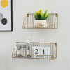 Metal Wire Wall Shelf Hexagon / Round Wall Floating Shelf Display Storage Rack