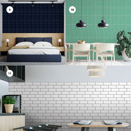 12pcs 30x15cm 3D Peel and Stick Tile Brick Stickers Wall Panels Stick on Tiles