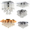 Luxury LED Crystal Droplet Chandelier Elegant Ceiling Wall Light Decor Lights UK