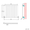 Anthracite Designer Radiator Flat Panel Horizontal Single Heating Rads 600 x 600