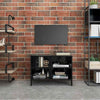 Black High Gloss Small TV Cabinet Modern Media Storage Cabinet Metal Legs Shelf