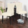 2/4pcs Dinning Chairs PU Leather Padded Seat High Back Wooden Legs Kitchen Chair