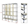 Clothes Closet Portable Wardrobe Clothes Storage Rack 12 Shelves 4 Pockets UKDC.