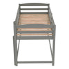 Wooden Bunk Bed w/ Ladder Single 3ft Solid Pine Wood Bed Frame Kids Sleeper Grey