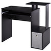 Computer Desk with Sliding Keyboard Tray Storage Drawer Shelf Workstation Black
