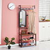 180cm Hat & Coat Stand Wooden Bench Clothes Shoe Rack Hanger Shelf With Mirror