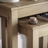 Pine Nest of Table Solid Wood Wax Set of 2 Coffee Side End Nesting Living Room