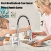 Swivel Spout Kitchen Sink Mixer Taps with Pull Out Bidet Spray Tap Chrome Brass