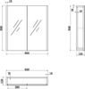 600mm Bathroom Mirror Cabinet 2 Door Storage Cupboard Wall Mounted Charcoal Grey