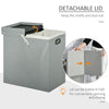 115L Folding Laundry Clothes Basket w/ 2 Dividers Lid Removable Lining