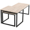 Set of 2 Coffee Tables Side Table Industrial Wooden Top Metal Frame Furniture