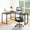 L-shaped Corner Computer Desk Office Workstation Metal Leg Home Table&Stand MDF