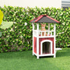 2-Tier Wooden Cat House Outdoor Cat Shelter Weatherproof Pet Hutch Asphalt Roof