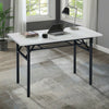 Foldable Table Computer Desk Wooden Tabletop Metal Legs Home Office Furniture UK