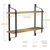 Large Industrial Styl Pipe Wall Floating Shelf/Rack Wooden Storage Shelving Unit