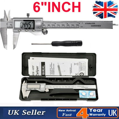 6 INCH DIGITAL VERNIER CALIPER 150MM STAINLESS STEEL MICROMETER ELECTRONIC TOOL