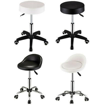 Salon Massage Chair Faux Leather Swivel Stool on Wheels Gas Lift Stool Tattoo