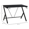 Gaming Desk Computer Table Metal Frame w/ Cup Holder, Headphone Hook, Cable Hole