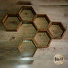 Handmade Wooden Hexagon Shelf/ Walnut