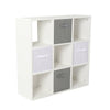 Storage Cube 9 Shelf Bookcase Wooden Display Unit Organiser White Furniture
