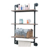 Industrial Shelves Wall Shelving Bathroom Kitchen Pipe Rustic Wood Shelf 3 Tier