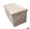 Crushed Velvet Diamante Storage Ottoman Seat Box Pouffee Foot Stool Crush Cubed