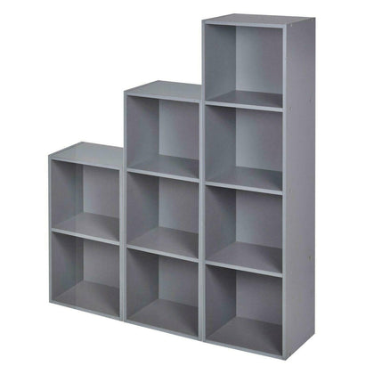 Cube, 2, 3 or 4 Tier Wooden Bookcase Shelving Display Storage Shelf Unit Wood