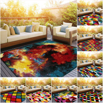 Modern Outdoor Patio Rug Small & Extra Large Washable Conservatory Carpet Mat