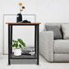 Industrial Side Table Sofa End Storage Shelf Metal Frame Coffee Table Nightstand