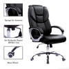 Ergonomic High Back Black Office Chair Gas Lift Swivel PU Leather Chrome Base