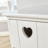 White Wooden 4 Drawer Chest Storage Unit Bedroom Organiser Bedside Love Hearts