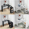 L-shaped Computer Desk Corner PC Table Workstation Home Office Study w/ Shelves