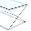 Living Room Glass Console Table Coffee Table Side End Table Chrome Leg Furniture