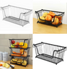 Metal Wire Vegetable Fruit Storage Kitchen Toilet Stackable Caddy Basket Rack