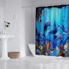 180X180cm Dolphin Shower Curtain+ Bath Set Waterproof Toilet Lid Cover Floor Mat