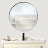Wall Mounted Vanity Mirror 50cm Round Circle Metal Frame Bathroom Bedroom Mirror