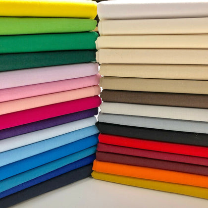 Plain Solid 100% Cotton Fabric Sheeting Craft 60