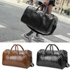 Mens PU Leather Duffle Weekend Bag Gym Sports Travel Luggage Handbag Holdall
