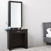 Black Dressing Table Make Up Desk Stool W/ Sliding Storage Mirror Drawer Vanity