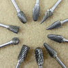 Carbide Burr Die Grinding Shank Tungsten Rotary Drill Set Metal CarvingBit Tool.