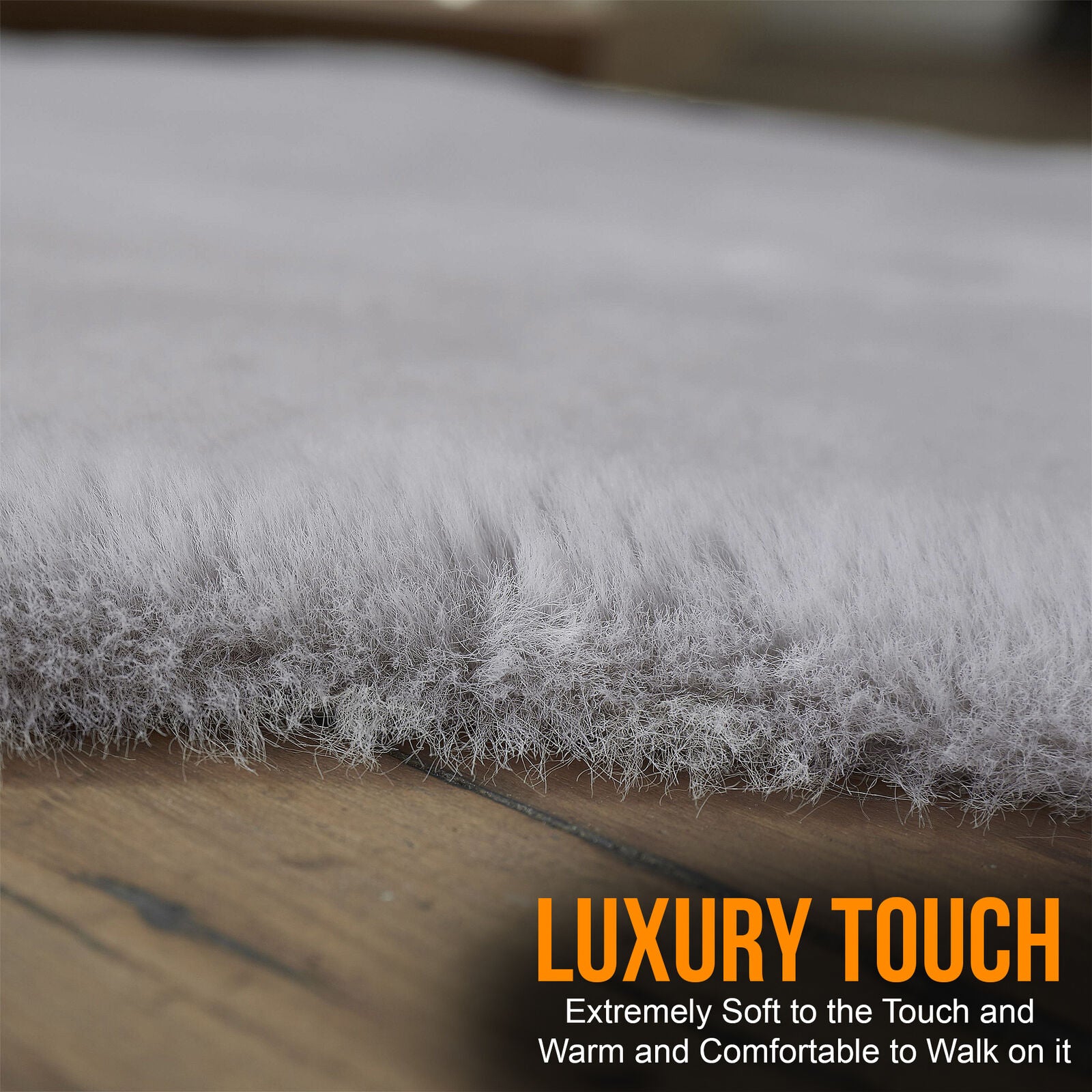 Faux Rabbit Fur Rug Soft Floor Mat Living Room Bedroom Shaggy Cosy Car ...