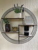 RETRO ROUND METAL & WOOD WALL SHELF BOYS ROOM WALL SHELF DECOR INDUSTRIAL SHELF