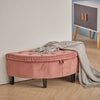 Velvet Padded Storage Ottoman Pouffe Stool Semi-Round Hallway Bed End Bench Seat