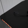 Computer Gaming Desk Metal Frame w/ LED Light, Cup Holder Headphone Hook Black